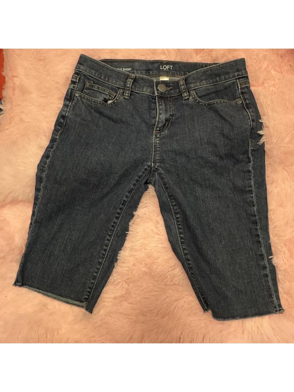 LOFT Women's Dark Denim Bicycle Shorts Size 2